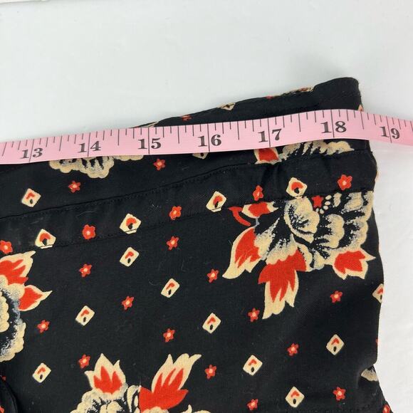 ESPRIT Boho Floral Black Orange Print Bohemian Tiered Tie Waist Women's Skirt 9 - Picture 9 of 10
